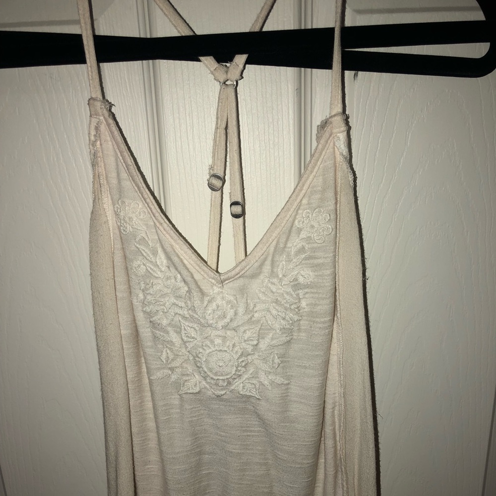 Hollister- floral cream tank top